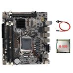 Sefdrert H55 Bilgisayar Anakart Parçaları LGA1156 I3 530 I5 760 Serisi CPU DDR3 Bellek+I3 530 CPU+Anahtarı Kablosu Destekler