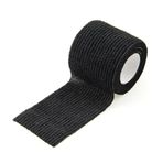 Sefdrert spor bandajı kendinden yapışkanlı dizler, parmaklar, ayak bileği, avuç içi ve omuzlar, 5 cm x 4,5 m, siyah