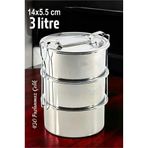 Sefer Tası Yemek Kabı Paslanmaz Çelik 3 Katlı 14 Cm 3 Litre 721366