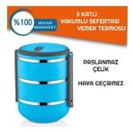 Sefer Tası Yemek Termosu Saklama Kabı Termosu 3lü - Mi