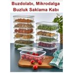 Şeffaf 1350 ml Saklama Kabı Seti, Difriz Uyumlu, 12 Adet, Buzdolabı Düzenleyici - Altın - Seçenek 1