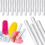 Şeffaf 20 Adet 20/50/100 Adet Şeffaf Akrilik Dondurma Çubuğu Renkli Gıda Sınıfı Çikolata Lolipop Buz Küpü Tutucu Popsicle Mutfak Aksesuarları (Yurt Dışından) - Ice Cream Sticks