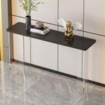 Şeffaf Akrilik Konsol Masa Giriş Yolu Kanepe Masa Koridor Vurgu Masası Oturma Odası Modern Tasarım 140 cm/55,1 inç Siyah Kaplama Şık Ev Mobilyaları.