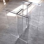 Şeffaf Akrilik Masa Ayakları Oturma Odası Mobilyaları için 2 Parça Yedek Ayaklar Şık Dekoratif Yüzen Sehpa Ayakları (60 cm Genişlik x 80 cm Yükseklik)