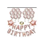 Şeffaf Balonlu Happy Birthday Folyo Balon Set, Metalik