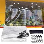 Şeffaf Branda, Yağmur Geçirmez Polytarp 450 x 750 cm / 14,8 x 24,6 FT, 0,38 (mm) Kalınlaştırılmış Yumuşak Cam Plastik Rüzgar Perdesi Tarps, Ev Verandası, Balkon, Bahçe Verandaları, Köşk, Tavuk Kreş