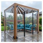 Şeffaf brandalar ağır hizmet tipi su geçirmez, Fermuarlı Su Geçirmez Dış Mekan Şeffaf Perde, Gazebo Pergola Veranda Sundurma Carport Şeffaf Yan Paneller, Fermuarlı PVC Branda(H2.2xW2.5m/H7.2xW8.2ft)