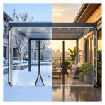 Şeffaf brandalar ağır hizmet tipi su geçirmez , grometli şeffaf brandalar , Fermuarlı PVC Branda , pergola sundurma plastik branda yan panelleri , Dış Mekan Şeffaf Tarp(H2.4xW2.5m/H7.8xW8.2ft)