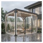 Şeffaf brandalar ağır hizmet tipi su geçirmez, rondelalı şeffaf brandalar, fermuarlı pvc şeffaf su geçirmez branda, Sundurma Veranda, Pavyonlar, Sundurmalar, Teraslar(H3xW2m/H9.8xW6.5ft)