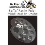 Seffaf Buyuk Resim Paleti Plastik 1 Adet Godeli Ressam Paleti Boyama Paleti Akrilik Boya Guaj Boya Suluboya