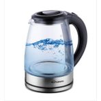 Şeffaf Cam Kettle, Estetik ve Kullanışlı, Siyah Renkli, Dayanıklı Tasarım - Ahşap