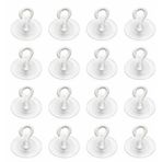 Şeffaf Cam Vantuzlu Askı Seti 16’lı, 4 cm x 4 cm Kompakt Tasarım, 4 cm Çap Güçlü Vakumlu Yapışma, Delme ve Vidalama Gerektirmez, İz Bırakmadan Sökülebilir, Banyo Mutfak Duş Camı Fayans İçin Uygun