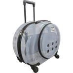 Şeffaf Camlı Premium Çekçekli Tekerlekli Kedi Taşıma Çantası 45X45X30 - Beyaz