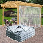 Şeffaf Dış Mekan Muşamba 6x10m (19,6x32,8ft) Ağır Hizmet Tipi Su Geçirmez Kapak 650 g/m² PVC Rüzgar Yağmuru Güneş Koruması Sera Bahçe Pergola için