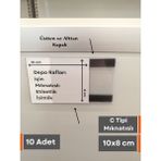 Şeffaf Etiket 10 Adet C Tipi Pvc Magnet Etiketlik Mıknatıslı Etiketlik (8x10 cm) isimlik Etiketlik Depo Raf Etiketliği isimlik Bilgilendirme - 10x8 cm