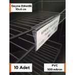 Şeffaf Etiket 10 adet Pvc Şeffaf Etiketlik Tele Cama Geçme Asma Takılabilir Ürün Raf Etiketlik Cebi Depolar Tel Raflar Sallanan Asılan Takılan Etiketlik - 10x4 cm