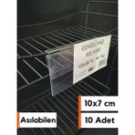 Şeffaf Etiket 10 adet Pvc Şeffaf Etiketlik Tele Cama Geçme Asma Takılabilir Ürün Raf Etiketlik Cebi Depolar Tel Raflar Sallanan Asılan Takılan Etiketlik - 10x7 cm