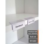 Şeffaf Etiket 50 Adet Pvc Şeffaf Etiketlik Isimlik Yapışkanlı Dik Açılı Etiket Cebi Plastik L Etiketlik Parlak Etiket Kart Koyma Cebi Etiket Koruyucu Cep - Raf Üstü - 5x2 cm