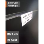 Şeffaf Etiket Cam Raflar Için (10X4 Cm) Pvc Etiketlik, Şeffaf Etiket Cebi Cam Rafa Takılan Ürün Isimliği Etiketliği - 10 Adet - 8-10 mm Kalınlıklar için