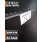 Şeffaf Etiket Cam Raflar Için (10X4 Cm) Pvc Etiketlik, Şeffaf Etiket Cebi Cam Rafa Takılan Ürün Isimliği Etiketliği - 50 Adet - 8-10 mm Kalınlıklar için