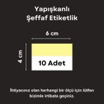 Şeffaf Etiket Pvc Etiketlik Yapışkanlı Cep Etiketlik Isimlk Raf Etiketliği Ürün Fiyat Etiketi Şeffaf Etiket Koruyucu Cep - 10 Adet - 6x4 cm