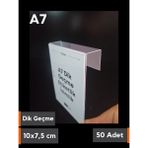 Şeffaf Etiket Pvc Şeffaf Etiketlik Isimlik Ahşap Raflar Dik Geçmeli ETIKETLIK18-20 mm Kalınlıklar Için Dik Takmalı Etiketlik Plastik Kart Koyma Cebi - 50 Adet - 10x7,5 cm (Dikey)