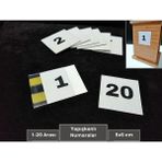Şeffaf Etiket Pvc Yapışkanlı Sayı Takımı 5x5 cm Peçetelik Numara Seti Karekod Dolap Kapağı Isimlik Numaratör Plastik Etiketlik Isimlik - Beyaz - 1 - 20