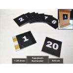 Şeffaf Etiket Pvc Yapışkanlı Sayı Takımı 5x5 cm Peçetelik Numara Seti Karekod Dolap Kapağı Isimlik Numaratör Plastik Etiketlik Isimlik - Siyah - 1 - 20