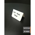 Şeffaf Etiket Silinebilir Beyaz Etiket Dekoratif Etiket isimlik Çift Yönlü Çatı Etiket Standı Raf Etiketi Beyaz PVC isim Panosu Vitrin Etiketi Kafe Tatlı Etiketi Parlak Beyaz Etiket Ürün Etiketi - 10 Adet - 5x7,5 cm
