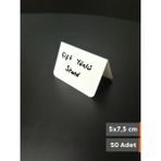 Şeffaf Etiket Silinebilir Beyaz Etiket Dekoratif Etiket isimlik Çift Yönlü Çatı Etiket Standı Raf Etiketi Beyaz PVC isim Panosu Vitrin Etiketi Kafe Tatlı Etiketi Parlak Beyaz Etiket Ürün Etiketi - 50 Adet - 5x7,5 cm