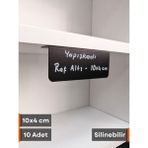 Şeffaf Etiket Silinebilir Dik Açılı Siyah Etiket Yapışkanlı Dekoratif Etiket Isimlik Mat Karatahta Vitrin Etiketi Ürün Bilgilendirme Elemanı Raf Etiketi Tatlı Kahve Pasta Etiketi - Raf Altı - 10x4 cm