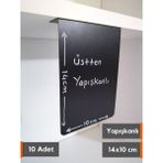 Şeffaf Etiket Silinebilir Dik Açılı Siyah Etiket Yapışkanlı Dekoratif Etiket isimlik Mat Karatahta Vitrin Etiketi Ürün Bilgilendirme Elemanı Raf Etiketi Tatlı Kahve Pasta Etiketi - Raf Altı - 14x10 cm (Dikey)