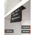 Şeffaf Etiket Silinebilir Dik Açılı Siyah Etiket Yapışkanlı Dekoratif Etiket isimlik Mat Karatahta Vitrin Etiketi Ürün Bilgilendirme Elemanı Raf Etiketi Tatlı Kahve Pasta Etiketi - Raf Altı - 5x7 cm (Yatay)