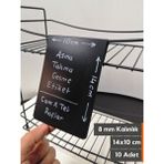 Şeffaf Etiket Silinebilir Karatahta Siyah Etiket Tel Raflar 8 mm Kalınlık Için Asma Geçme Takma Cam Raflar Dik Takma Etiket Sallanır Etiket Isimlik - 10 Adet - 14x10 cm (Dikey)