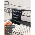 Şeffaf Etiket Silinebilir Karatahta Siyah Etiket Tel Raflar 8 mm Kalınlık Için Asma Geçme Takma Cam Raflar Dik Takma Etiket Sallanır Etiket Isimlik - 50 Adet - 10x7 cm (Dikey)