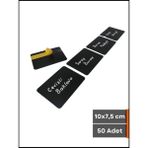 Şeffaf Etiket Silinebilir Siyah Etiket Düz Yapışkanlı Raf Etiketi Karatahta isimlik Dekoratif Etiket Vitrin Etiketi Ürün Bilgilendirme Elemanı Mat Siyah Ürün Etiketi - 50 Adet - 10x7,5 cm