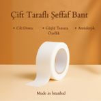 Şeffaf Göğüs Bandı Çift Taraflı Elbise Sabitleyici Bant Görünmez Vücut Yapışkanlı Bant 5 Metre 2 cm En - İkili Paket