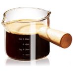 Şeffaf Ikili Ahşap Espresso Espresso Çift Borulu Bardak Ölçme Ucu Saplı, Bardak Bardağı Terazisi, Camlı Shot (Yurt Dışından) - Renkli - 0,23 L