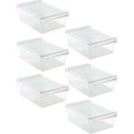 Şeffaf Kapaklı Dolap Içi Organizer Seti 6’lı, 325X205X100 mm - Açık Beyaz - Gri - Seçenek 1
