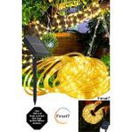 Şeffaf Kaplama Solar Güneş Enerjili Gün Işığı LED 10 Metre 100 LED Dekorasyon Iç Dış Mekan Bahçe LED - Sarı - Gün Işığı