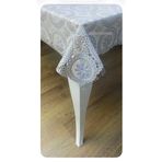 Şeffaf kaplama yıldız dantel işleme motifli krem kaymaz pvc muşamba masa örtüsü krem 130 x 220