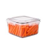 Şeffaf Kare Şekilli İç İçe Geçebilen Saklama Kabı Seti Contalı Kapak Sızdırmaz Hava Geçirmez Kapaklı Gıda Saklama Takımı Erzak Meyve Bakliyat Kapları (1,5 Litre)