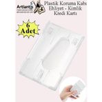 Şeffaf Kart Kılıfı Kimlik Ehliyet Kredi Kartı Koruyucu 6 Adet Pvc Plastik Kart Koruma Kabı