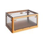 Şeffaf Katlanabilir Açık Saklama Kutusu Kapaklı Plastik Katlanabilir Çöp Kovası Bahçe Mobilyaları Sarı 60x42x34cm