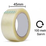Şeffaf Koli Bandı 45 mm x 100 Metre (Yüksek Yapıştırma Kaliteli B