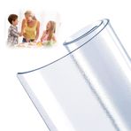 Şeffaf Masa Koruyucu 1,5 mm Kalın PVC Kokusuz Lekeye Dayanıklı Plastik Masa Örtüsü Mutfak Masaüstü için Buzlu Kaplama 60x110 cm ve Temizlemesi Kolay