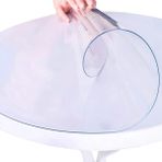 Şeffaf Masa Koruyucu Yuvarlak Vinil Masa Örtüsü Kaymaz Su Geçirmez Yumuşak Cam Kapak (110 x 110 cm Şeffaf) Yemek Odası ve Mutfak için İdeal