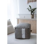 Şeffaf Pencereli Dolap / Baza Düzenleyici Yorgan, Yastık Saklama Çantası - Büyük 40X50X32 cm - Gri - 3 Adet - 28 x 35