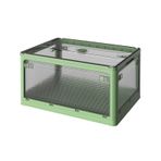 Şeffaf Plastik Açık Saklama Kutusu Katlanabilir Kutular ve Kapaklı Katlanabilir Bahçe Mobilyaları nizer (Yeşil 60x42x34cm)