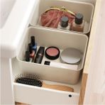 Şeffaf Plastik Makyaj ve Takı Kutusu Seti, 20X25X10 Cm, 2 Adet - Ahşap - Bej